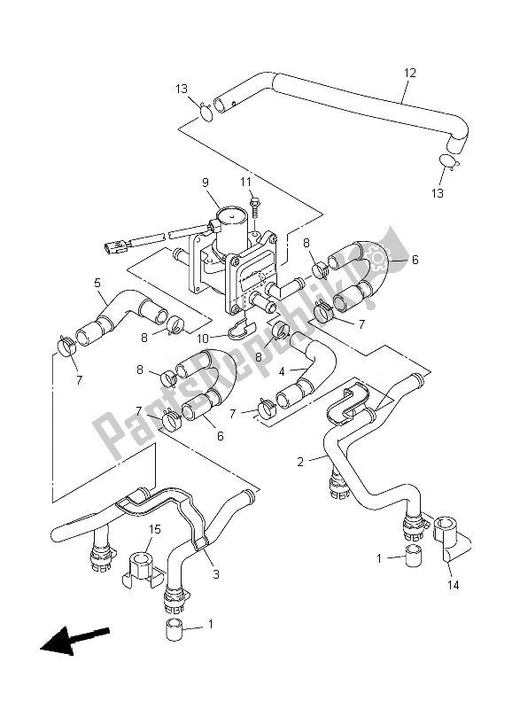 All parts for the Air Induction System of the Yamaha XJR 1300 2010