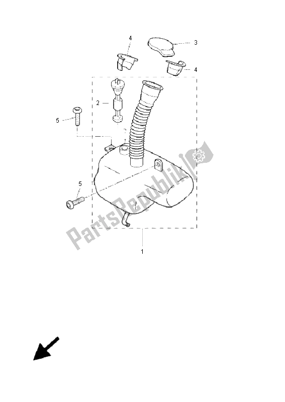 All parts for the Oil Tank of the Yamaha YH 50 WHY 2005