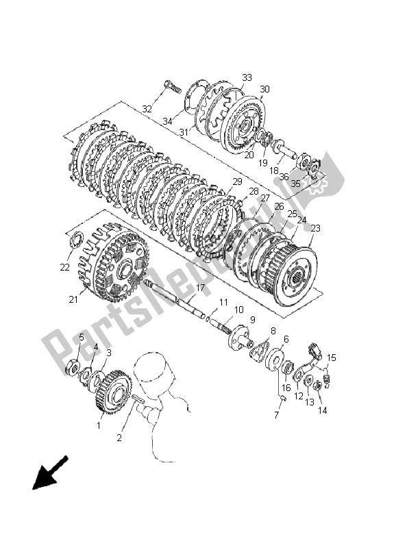 Toutes les pièces pour le Embrayage du Yamaha XVS 1100A Dragstar Classic 2001