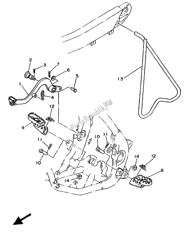 Tutte le parti per il Stand E Poggiapiedi del Yamaha YZ 125 LC 1992