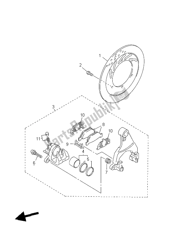 Tutte le parti per il Pinza Freno Posteriore del Yamaha FJR 1300 2002