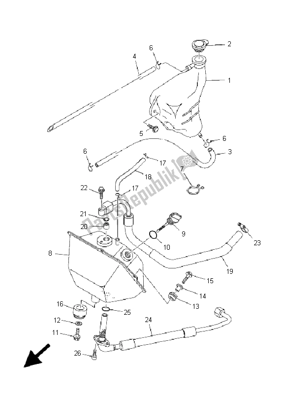 Toutes les pièces pour le Cuve à Mazout du Yamaha YFM 700R 2009