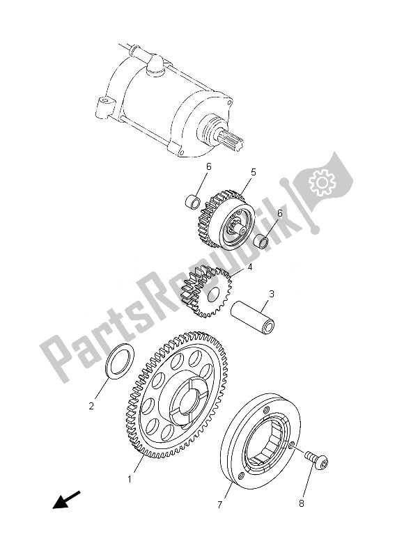 All parts for the Starter of the Yamaha YFM 700 Rsed 2013