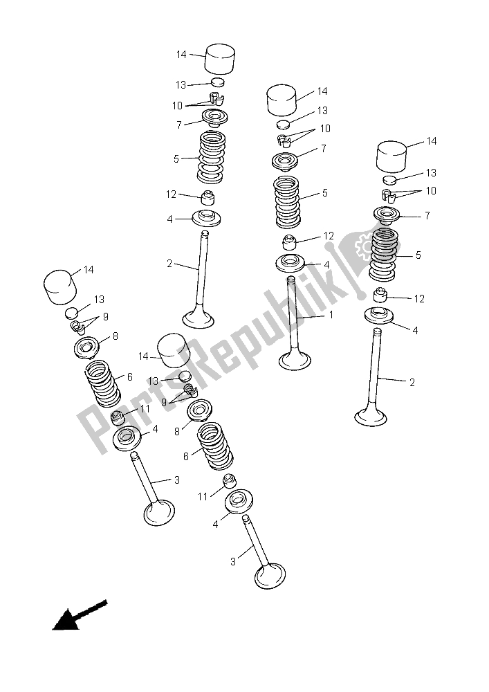 All parts for the Valve of the Yamaha YFZ 450R 2015