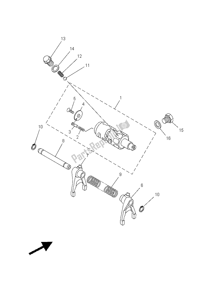 All parts for the Shift Cam & Fork of the Yamaha YXC 700E Viking VI EPS 2015