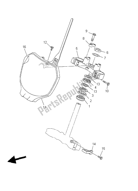 All parts for the Steering of the Yamaha YZ 250F 2002