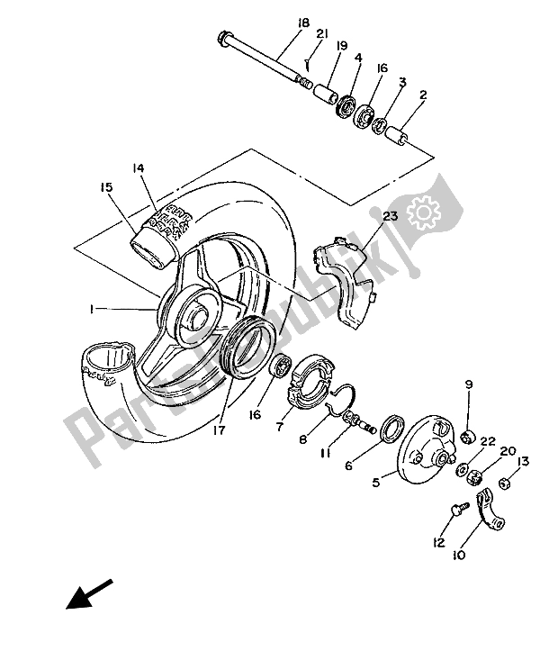 Tutte le parti per il Ruota Anteriore del Yamaha PW 50 1988