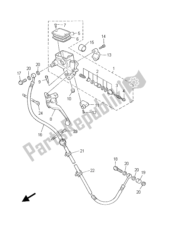 Todas las partes para Cilindro Maestro Delantero 2 de Yamaha XJR 1300 2003