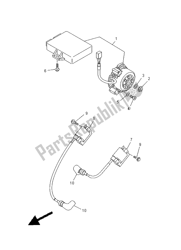 All parts for the Generator of the Yamaha TZ 250 2000