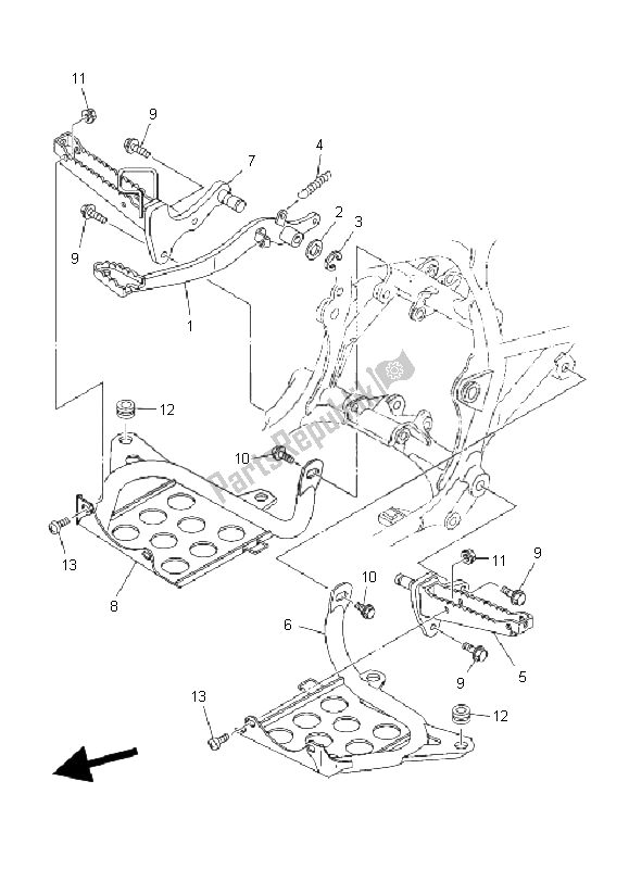 Tutte le parti per il Stand E Poggiapiedi del Yamaha YFM 350 Warrior 2004