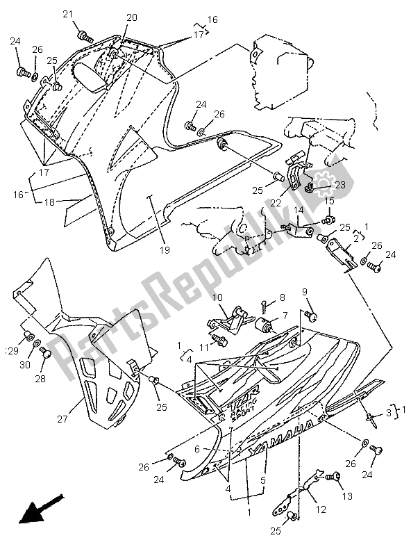 Todas las partes para Carenado 2 de Yamaha TZR 125 1997