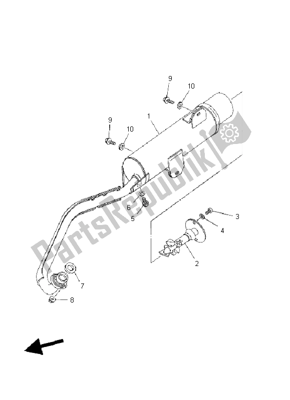 Wszystkie części do Wydechowy Yamaha YFM 80R 2004