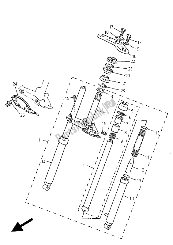 Todas las partes para Tenedor Frontal de Yamaha PW 50 1998