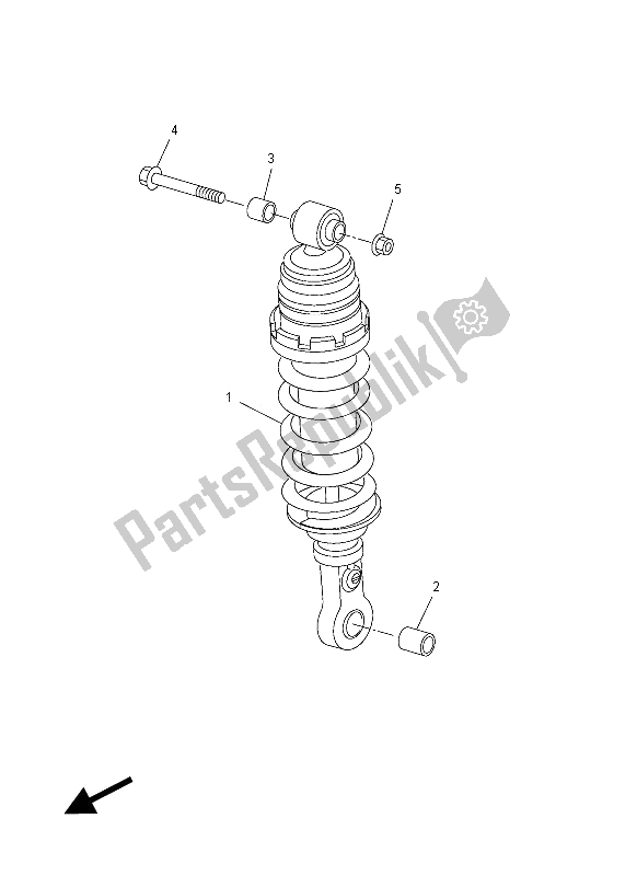 All parts for the Rear Suspension of the Yamaha FZ1 S 1000 2012