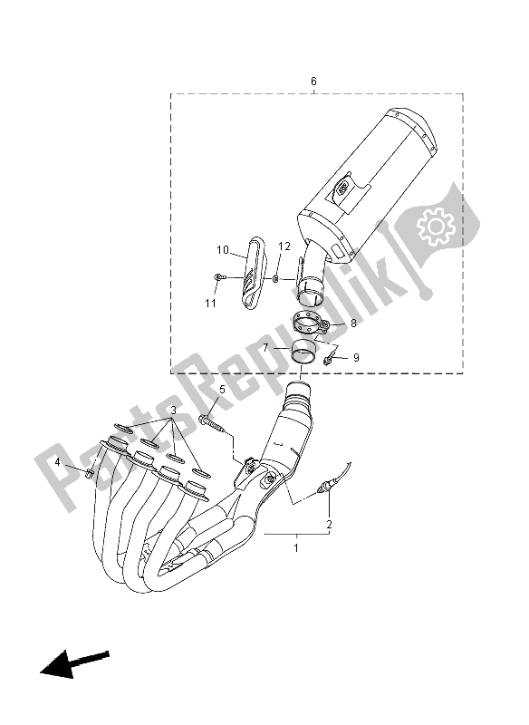 Tutte le parti per il Scarico del Yamaha FZ8 N 800 2012