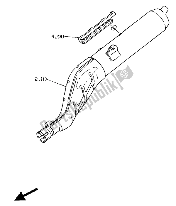 Alle onderdelen voor de Alternate (engine) (voor No-se) van de Yamaha XT 350 1991