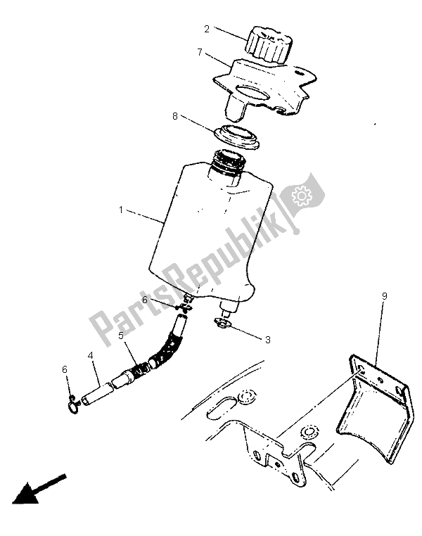 All parts for the Oil Tank of the Yamaha PW 50 1995