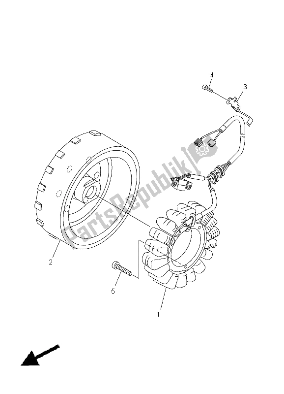 Alle onderdelen voor de Generator van de Yamaha XVS 950A 2012