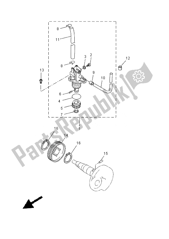 All parts for the Oil Pump of the Yamaha EW 50N 2013