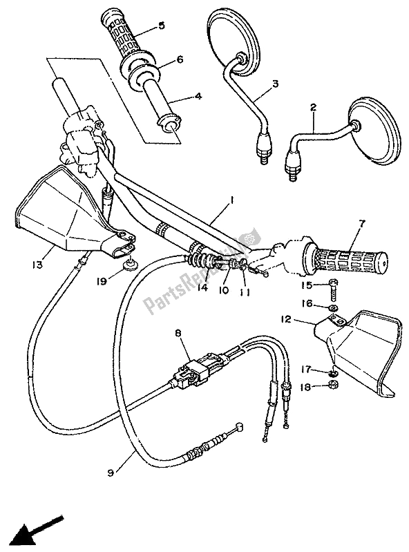 Wszystkie części do Uchwyt Kierownicy I Kabel Yamaha DT 125R 1991