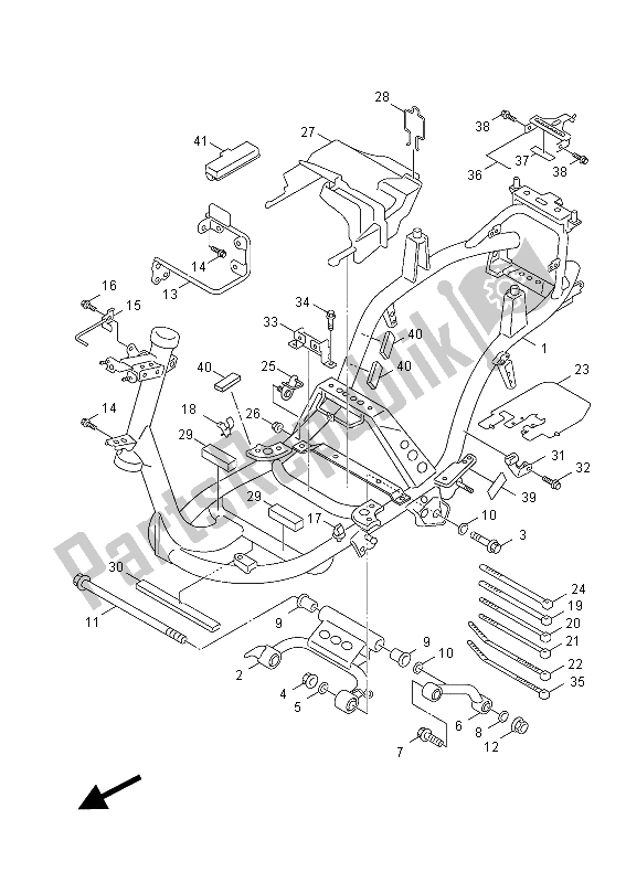 All parts for the Frame of the Yamaha NXC 125 EA 2012