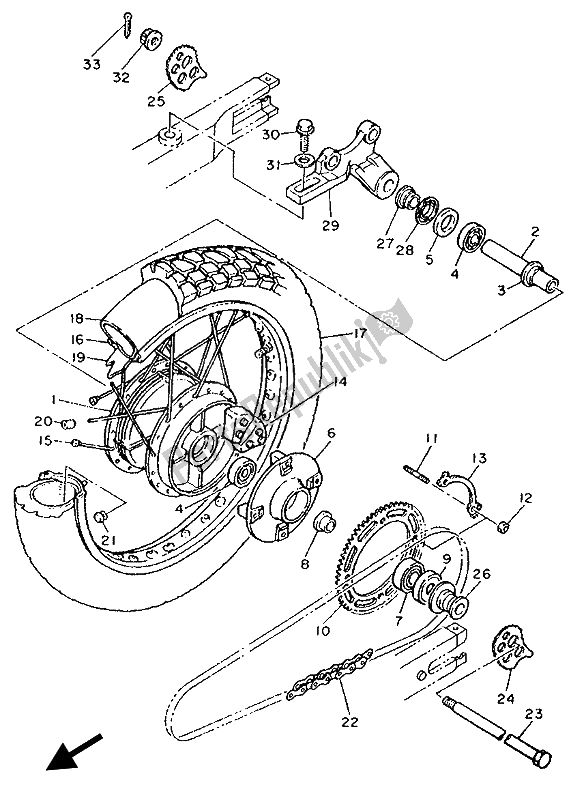 Todas las partes para Rueda Trasera de Yamaha XT 600E 1993