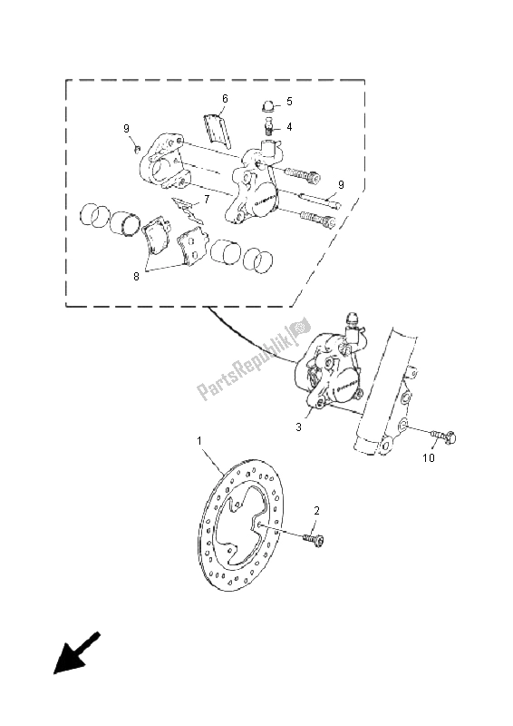 All parts for the Front Brake Caliper of the Yamaha CS 50 AC Jogr 2005