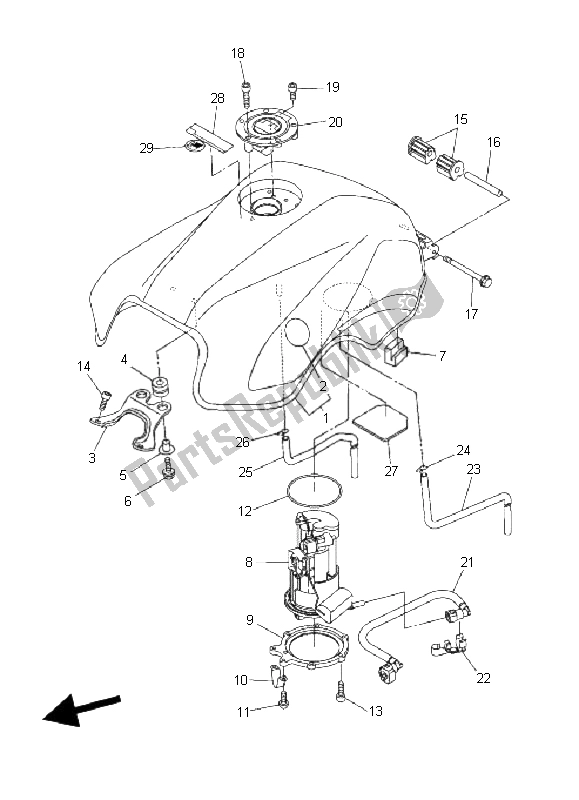 Tutte le parti per il Serbatoio Di Carburante del Yamaha FZ6 S 600 2006