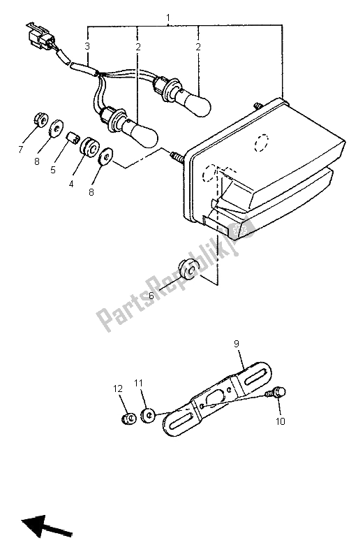 Tutte le parti per il Fanale Posteriore del Yamaha XJR 1200 1995