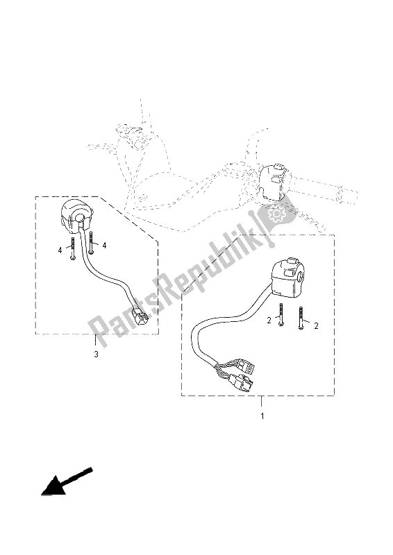 Toutes les pièces pour le Interrupteur Et Levier De Poignée du Yamaha YP 400 RA 2014