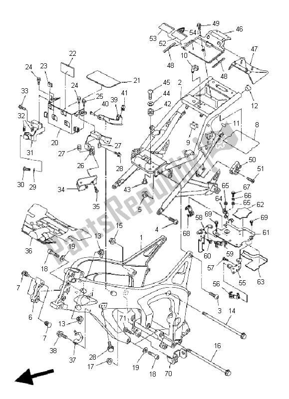 Todas as partes de Quadro, Armação do Yamaha FZ6 N 600 2007