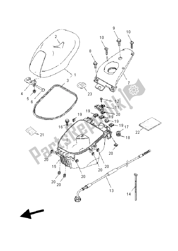 Tutte le parti per il Posto E Corriere del Yamaha YQ 50 Aerox 2011