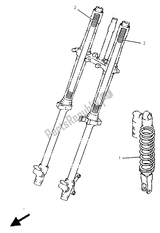 Wszystkie części do Alternatywny (podwozie) Yamaha YZ 80 LW 1997