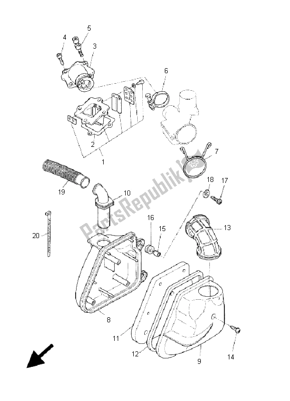 All parts for the Intake of the Yamaha CS 50 RR LC JOG 2006