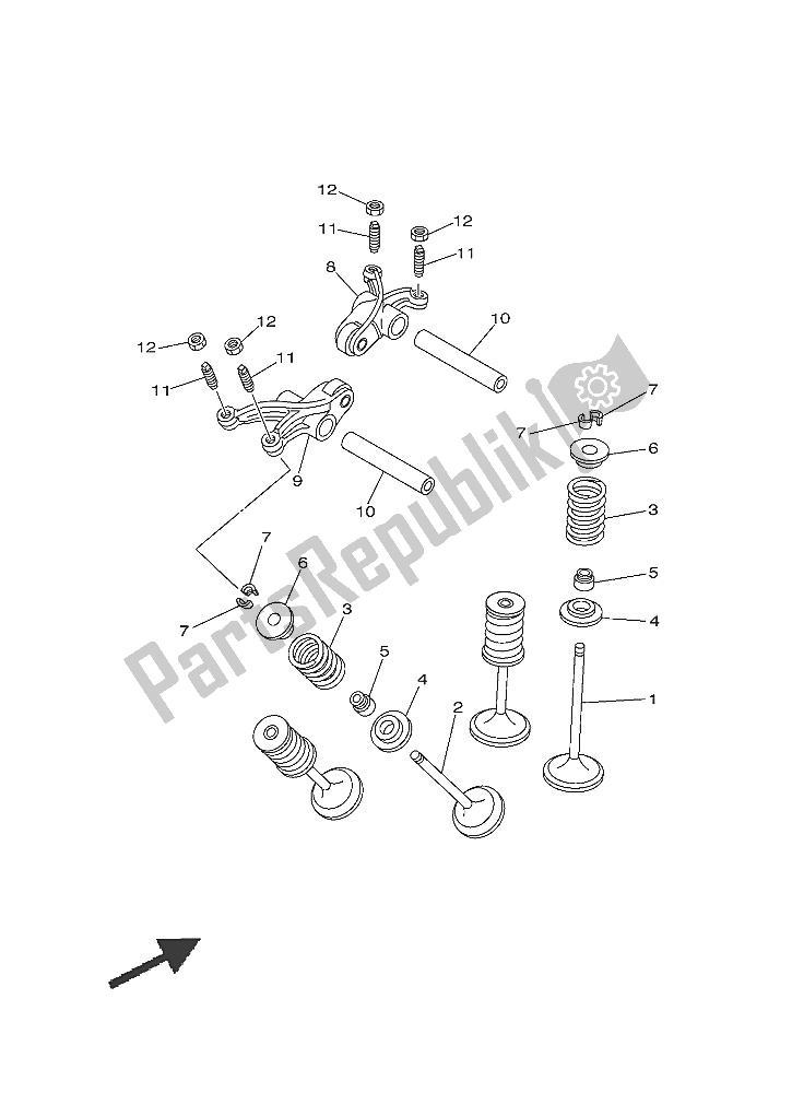 All parts for the Valve of the Yamaha YXM 700E Viking EPS Camo 2016