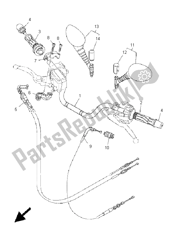 Todas las partes para Manija De Dirección Y Cable de Yamaha TDM 900A 2005