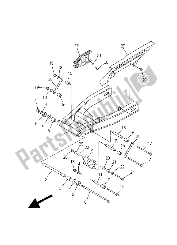 Toutes les pièces pour le Bras Arrière du Yamaha FZS 600 2000