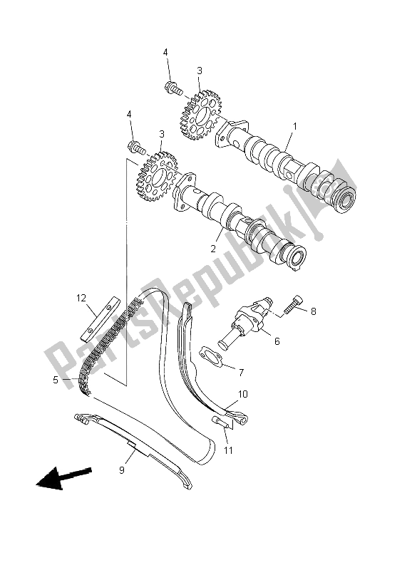 All parts for the Camshaft & Chain of the Yamaha TDM 900 2009