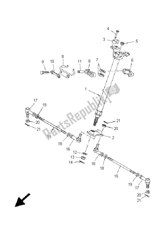 Todas las partes para Direccion de Yamaha YFM 350F Grizzly 4X4 2009