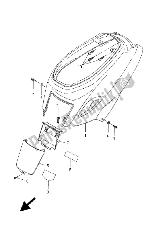 Toutes les pièces pour le Couvercle Latéral du Yamaha CW 50N BWS 2007