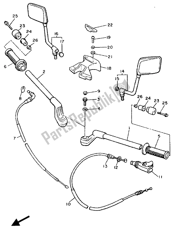 Toutes les pièces pour le Poignée Et Câble De Direction du Yamaha XJ 900 1990