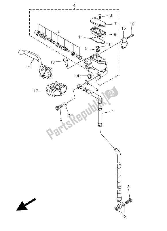 Wszystkie części do Przedni Cylinder G?ówny Yamaha YZ 125 2013