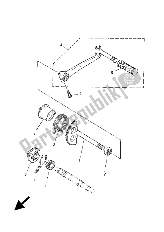 All parts for the Starter of the Yamaha PW 50 2001