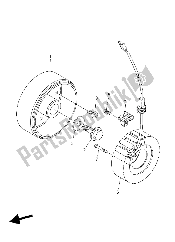 All parts for the Generator of the Yamaha YZF R6 600 2004