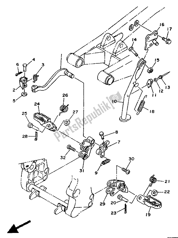 Toutes les pièces pour le Support Et Repose-pieds du Yamaha TY 250Z 1994