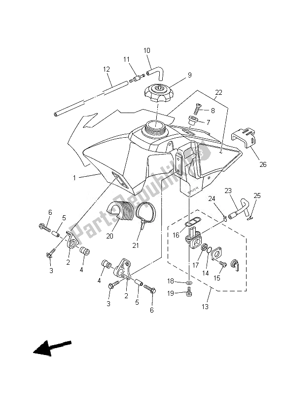 Todas las partes para Depósito De Combustible de Yamaha YZ 85 SW LW 2010