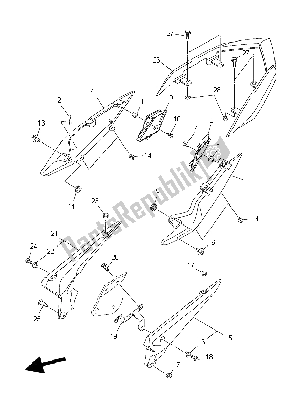 Tutte le parti per il Coperchio Laterale del Yamaha XJ6 SY 600 2009