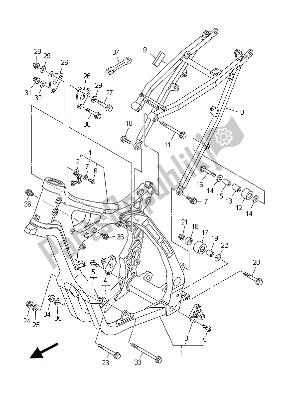 Wszystkie części do Rama Yamaha YZ 250 2015