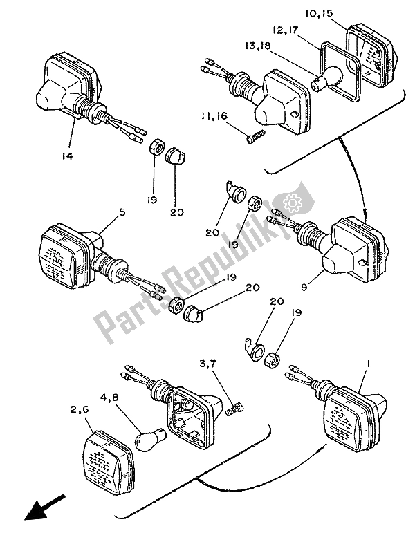 Todas las partes para Luz Intermitente de Yamaha XTZ 750 Supertenere 1993