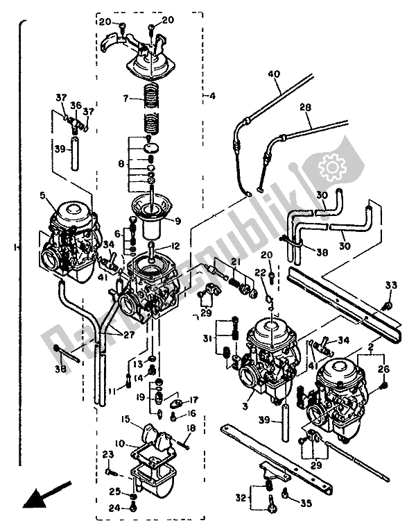 Toutes les pièces pour le Carburateur du Yamaha FJ 1100 1985